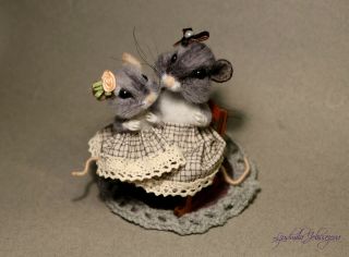 Ooak Needle Felted Mouse,  Teddy Animals,  By Jljuda.  Handmade
