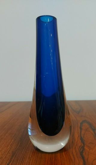 Whitefriars Kingfisher Blue 9571 Teardrop Cased Vase By Geoffrey Baxter 1964