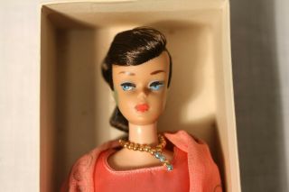 VINTAGE BARBIE DOLL BRUNETTE WITH STAND 1960 PONYTAIL,  ALL 2