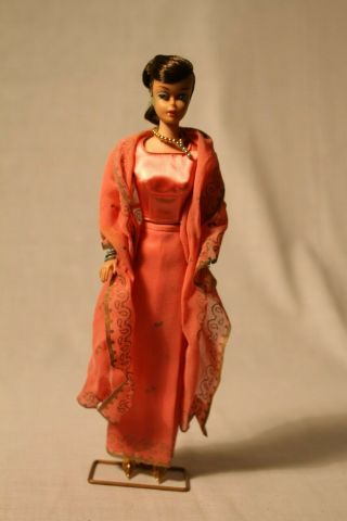 VINTAGE BARBIE DOLL BRUNETTE WITH STAND 1960 PONYTAIL,  ALL 3