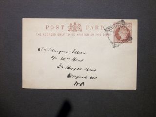 Gb Stationery 1887 Qv 1/2d Postcard London S.  W.  31 7 Squared Circle Pmk Sw/067