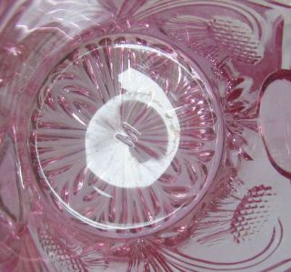 Mosser Pink Depression Glass Thistle Pattern large cream pitcher & sugar bowl 2