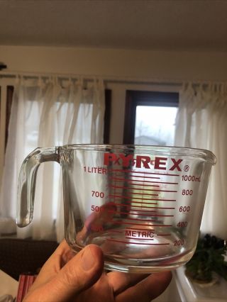 Pyrex 32 oz Glass Measuring Cup 1 Quart 4 Cups - 532 Red Lettering 2