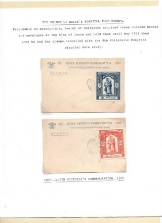 1897/1921 Qv Jubilee Prince Of Wales Hospital Fund Mints Stamps & On Covers