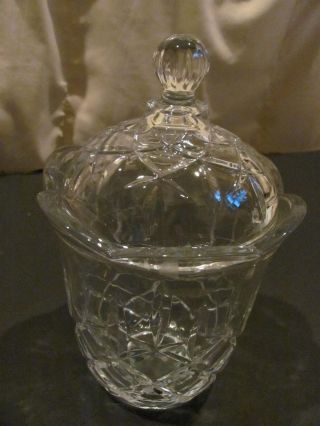 Lead Crystal Biscuit Candy Jar With Lid Scalloped Edge