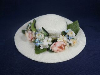 Vintage 1960 Madame Alexander Elise Hat - White W/flowers For Rare 16 - 38 Dress