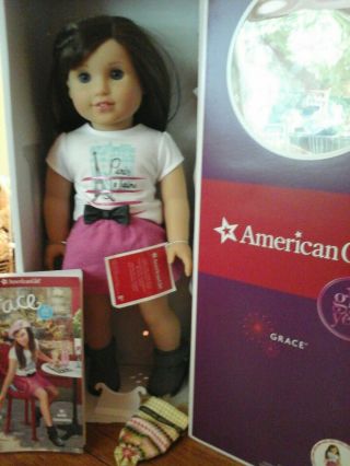American Girl Grace Thomas Doll With Bracelet,  Bag & Book
