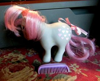 Vintage G1 My Little Pony Snuzzle 1982 Hasbro Gray Pink Hair With Comb
