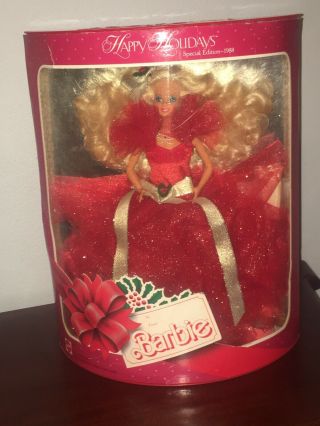 1988 Happy Holidays Barbie Special Edition Nrfb First In A Series