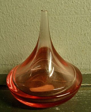 Mcm Vintage Noritake Craft Art Glass Paperweight Bud Vase Moss Rose Pink - Japan