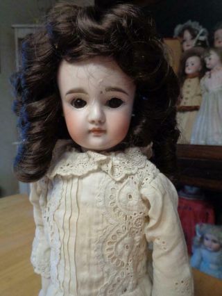 Antique Bisque Head Doll Closed Mouth Repair Sad Provenance 18 "