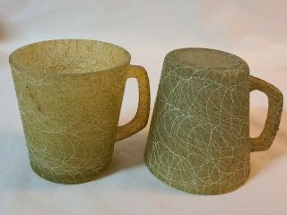 Vtg Color Craft Shat - R - Pruf Spaghetti String Drizzle Rubber Coated Coffee Mugs