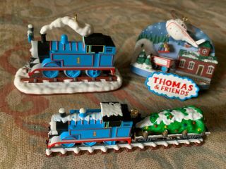 3 Vintage Thomas The Tank Engine Christmas Ornaments: Gullane 2003,  2004,  2008