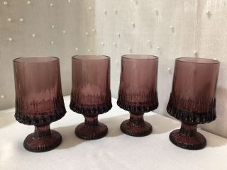 Vintage Amethyst Goblets Set Of 4