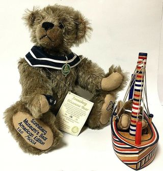 Hermann 16 " Mohair Limited American Edition Sonneberg Museums Bear W/ Sailboat