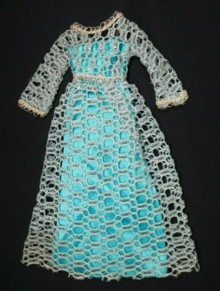 Vtg Barbie Francie - Twilight Twinkle 3459 Turquoise & Silver Dress