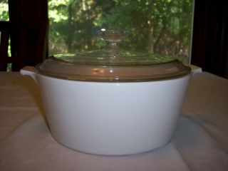 Corning Ware Solid White 2 ½ Quart Round Casserole/dutch Oven With Lid,  B - 2 ½ - B