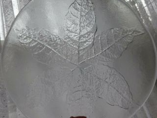 Vintage Kosta Boda Sweden Clear Leaf Glass Dinner Plate Charger /Cake /Fruit 10 