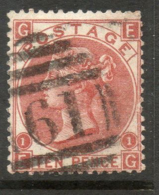 Gb Qv 1867 Sg112,  10d Red Brown,  Fine.  Cat £375.  Eg