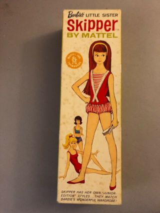 1964 Skipper Empty Dressed Doll Box Dress Coat Vintage Barb Ie Sister