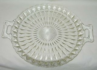 Jeannette Glass Windsor Pattern Handled Sandwich Plate
