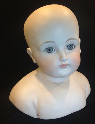 Antique German Closed Mouth Turned Head Bisque Head