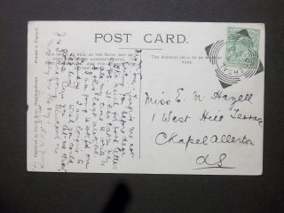Gb Yorkshire 1906 Kevii 1/2d Picture Postcard Gomersal Squared Circle Postmark