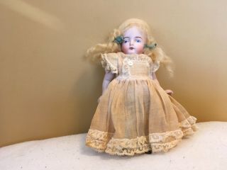 Adorable Antique German 5” All Bisque Mignonette Dollhouse Doll Vgc