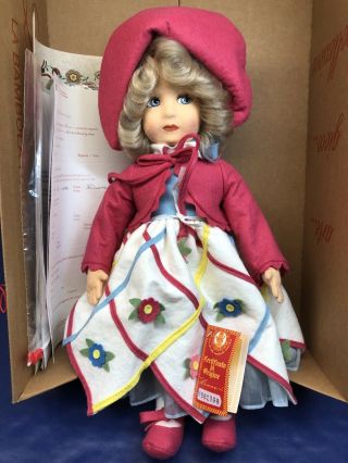 18” Vintage Lenci Italian Cloth Doll Painted Face Diana Detailed Girl Box &