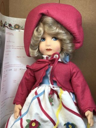 18” Vintage Lenci Italian Cloth Doll Painted Face Diana Detailed Girl Box & 3
