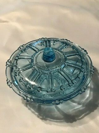 Vintage Hazel Atlas Pale Blue Covered Candy Dish 7” Bowl With Lid