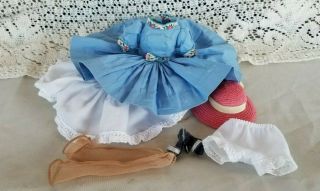 Vintage Madame Alexander Cissette Blue Tagged Dress,  Ma Hat & More
