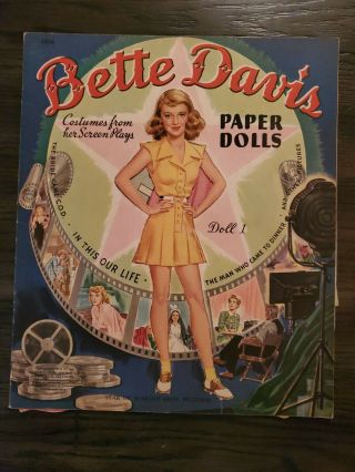 Paper Dolls Vintage,  Rare,  1942 Merrill,  Bette Davis