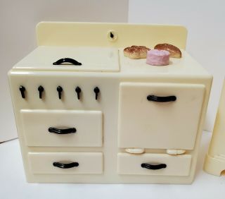 Vintage Renwal Toy Furniture Large Kitchen Set Sink Stove Refrigerator 22 24 26 3