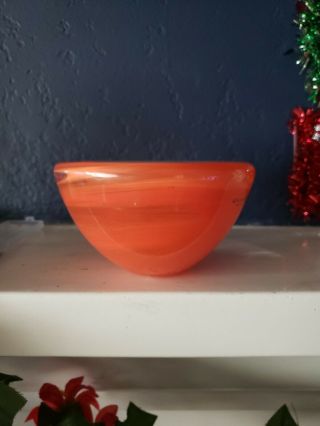 Kosta Boda Red Orange Glass Votive 4 3/8 " Candle Holder - Anna Ehrner
