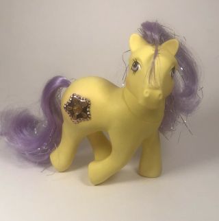 Vintage G1 My Little Pony Princess Starburst Yellow Purple Mlp - 1987