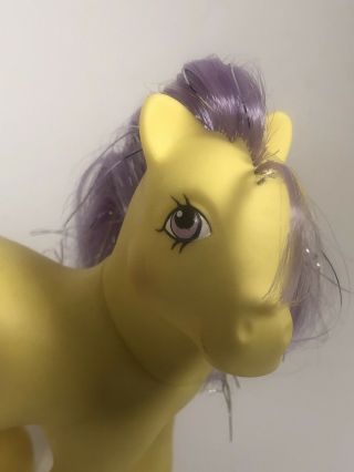 Vintage G1 My Little Pony PRINCESS STARBURST Yellow Purple MLP - 1987 3