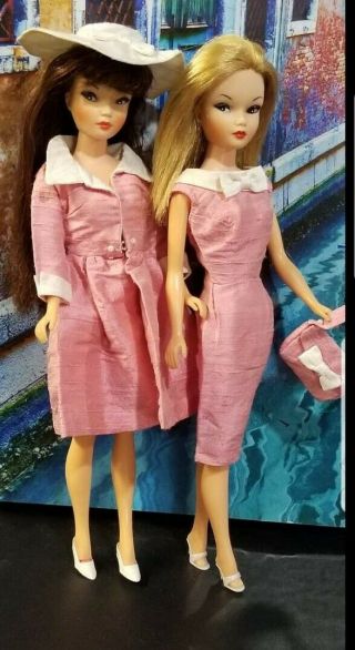 Vtg Barbie Clone Miss Suzette 4 Piece Gorgeous Swing Coat,  Sheath,  Hat & Purse
