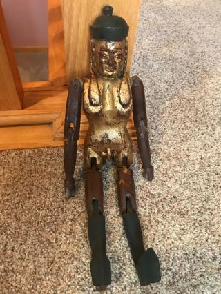 Unusual Antique Wood Unknown Ellis Bucherer type joint Ethnic Indian Asian Doll 3
