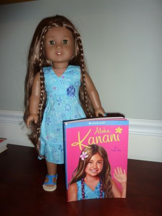 Kanani Retired American Girl Doll Including Aloha,  Kanani Book And Ring
