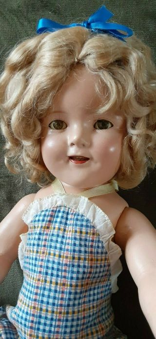 18 " Vintage Shirley Temple Doll With Orig St Outfit - Composition