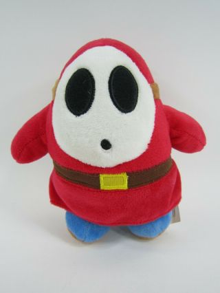 Nintendo Mario Shy Guy 6 " Plush Red Outfit Bad Guy White Face