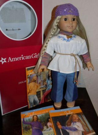 Pleasant Company Julie American Girl Doll With Accessories & 3 Books