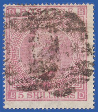 Gb Qv 1867 5s Pale Rose Plate 1 Bd Sg127 Gu
