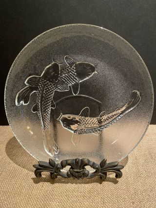 Clear Glass Koi Fish Plate