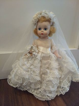 Vintage 1950s Madame Alexander Wendy Kin Bride Doll 8 