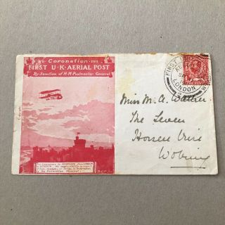 A) Air Mail Cover 1911 First Uk Aerial Post London