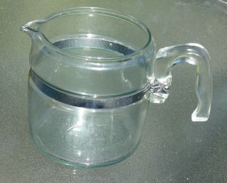 Vintage 6 Cup Pyrex Glass Coffee Pot Only Blue Tint 7756 - B Flameware