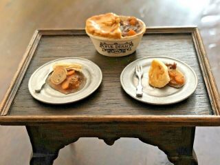 The English Kitchen Stokesay Ware Jim Ison Meat Pie With Two Plated Portions