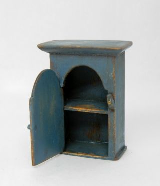 Vintage Cindy Malon Blue Wall Cabinet 13 Artisan Dollhouse Miniature 1:12